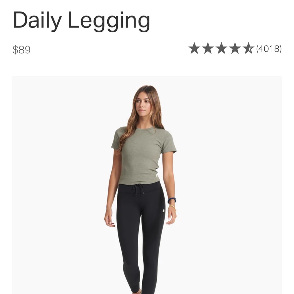 Black Vuori legging. Size s
